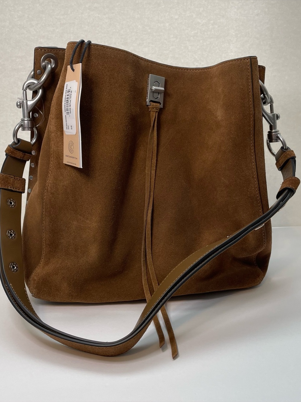 NWT Rebecca Minkoff Darren Shoulder Bag Brown Suede